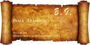 Buzi Izidóra névjegykártya